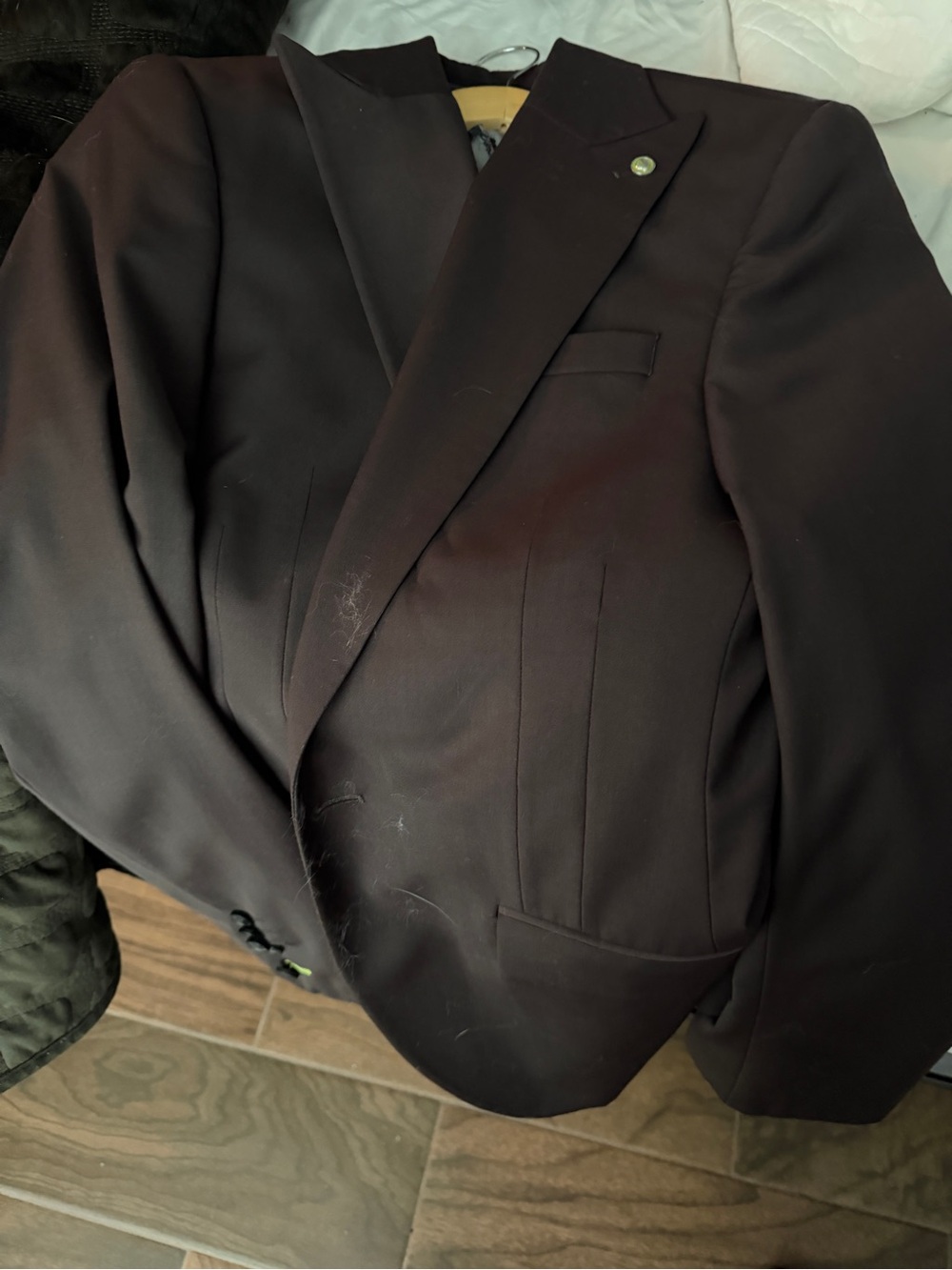Men's Dark Brown Single-Breasted Blazer with Notch Lapel